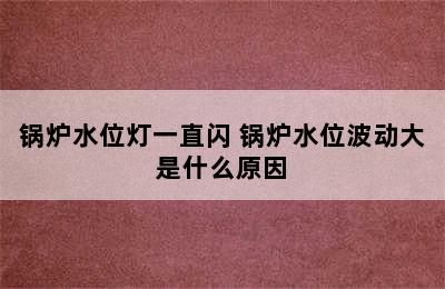 锅炉水位灯一直闪 锅炉水位波动大是什么原因